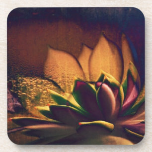Hen and Chicks Plant Digital Art Coaster
