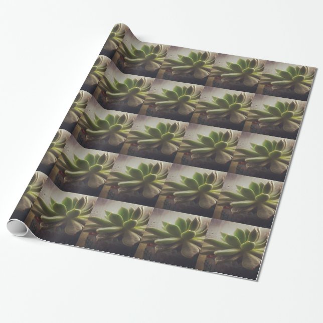 Hen and Chicks plant Wrapping Paper (Unrolled)