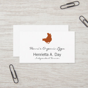 Hen [chicken, farmer, organic eggs] business card