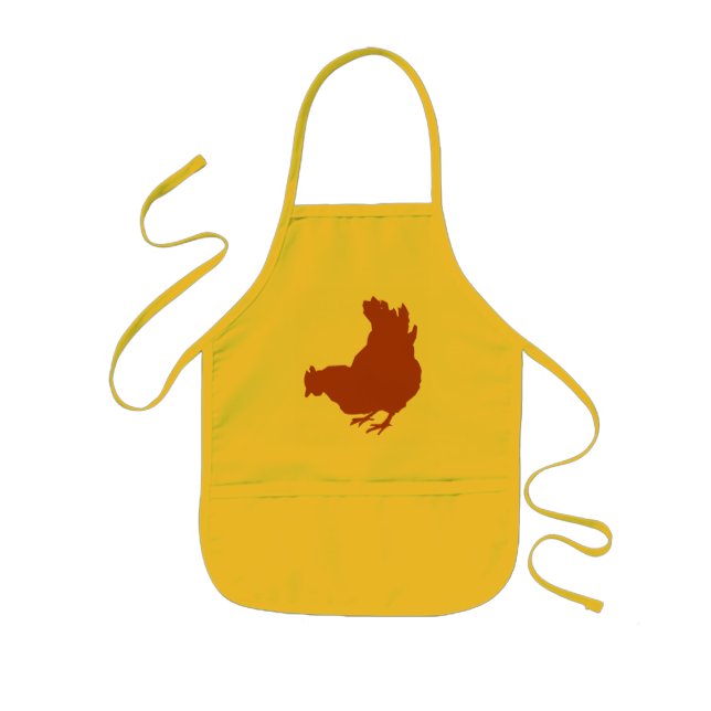 Hen [chicken, farmer, organic eggs] kids apron (Front)