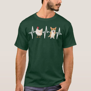 Hen Chicken Pembroke Welsh Corgi Heartbeat Dog Lov T-Shirt