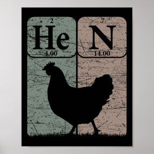 Hen Chicken Periodic Table Elements Chicken Farmer Poster