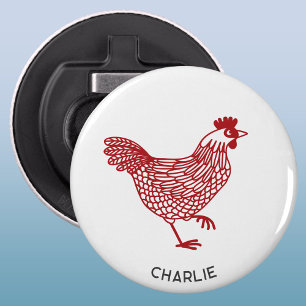 Hen Chicken Personalised Bottle Opener