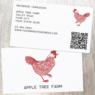 Hen Chicken Poultry Egg Farm QR Code Business Card