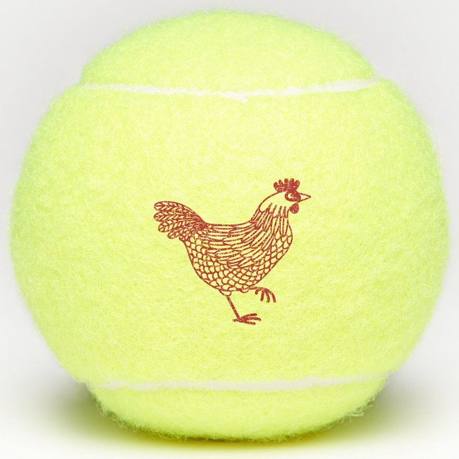 Hen Chicken Tennis Balls (Chicken hen poultry themed tennis balls)