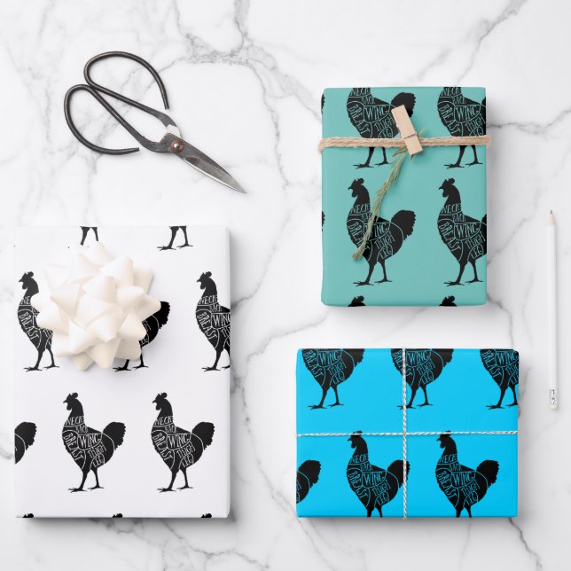 hen chicken wrapping paper sheet (Front)