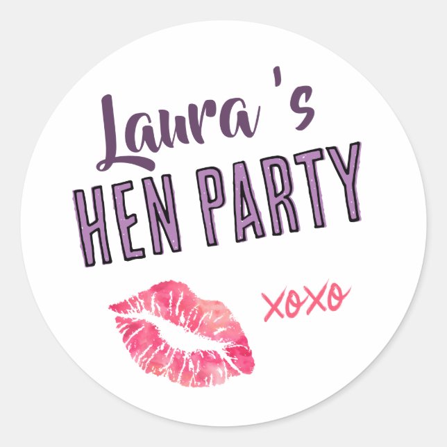 Hen Do weekend bag, bachelorette party Classic Round Sticker (Front)