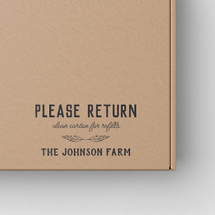 Hen Family Farm Return Carton Rubber Stamp