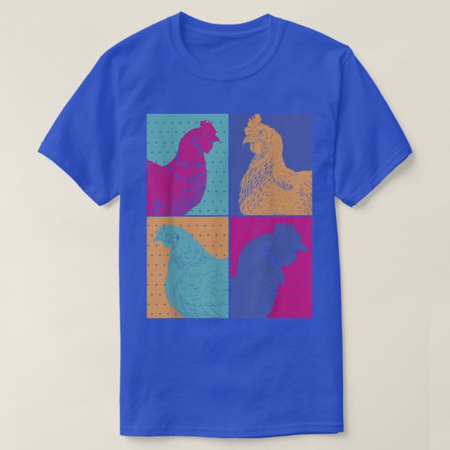 Hen Farm Animal Lover Farming Pop Art Farmer Chick T-Shirt (Design Front)