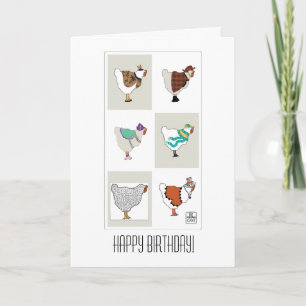 Hen (fashion) birthday high art Card