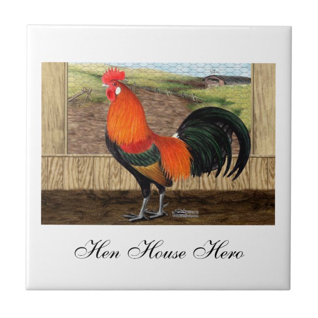 Hen House Hero Ceramic Tile (Front)
