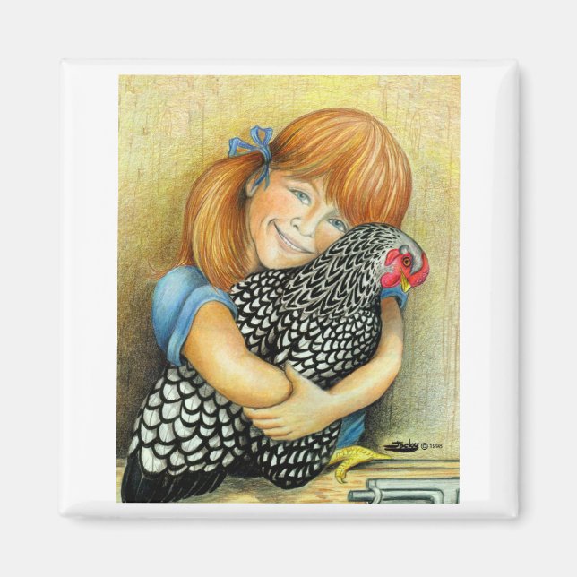 Hen Hugger Magnet (Front)