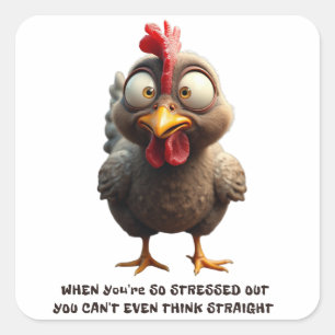 Hen in a flap square sticker