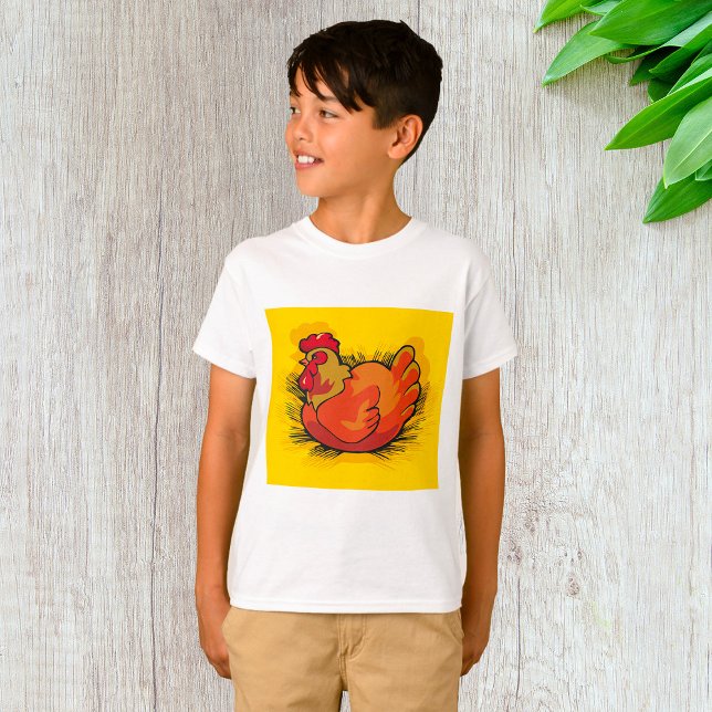 Hen on Nest Bright Farmyard Chicken T-Shirt (Creator Uploaded)