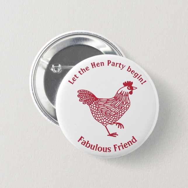 Hen Party Bachelorette 6 Cm Round Badge (Front & Back)