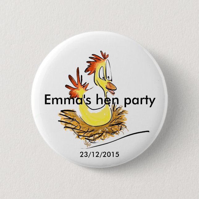 Hen party badge (name) (date) (Front)