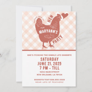 Hen Party Chicken Bachelorette Invitation