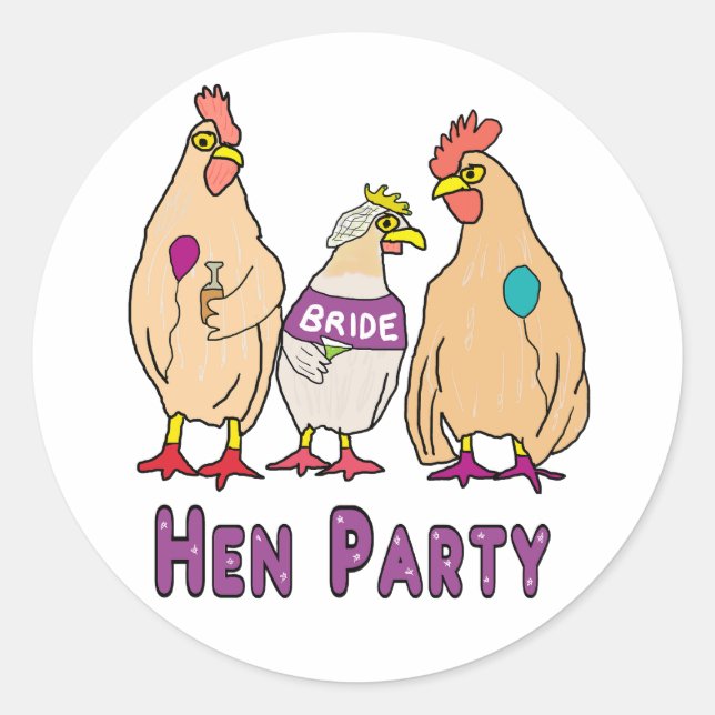 Hen Party Classic Round Sticker (Front)