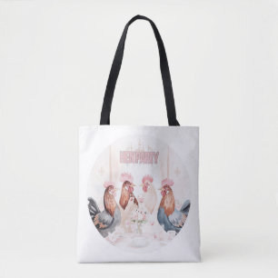 Hen Party Design Girly Pink Hens Bachelorette Tote Bag