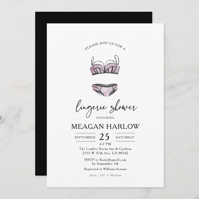 Hen Party Lingerie Bachelorette Party Invitation (Front/Back)