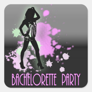 Hen Party Mrs Bride silhouette  Bachelorette Party Square Sticker