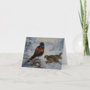 Hen Pheasant Winter , Archibald Thorburn Thank You Card