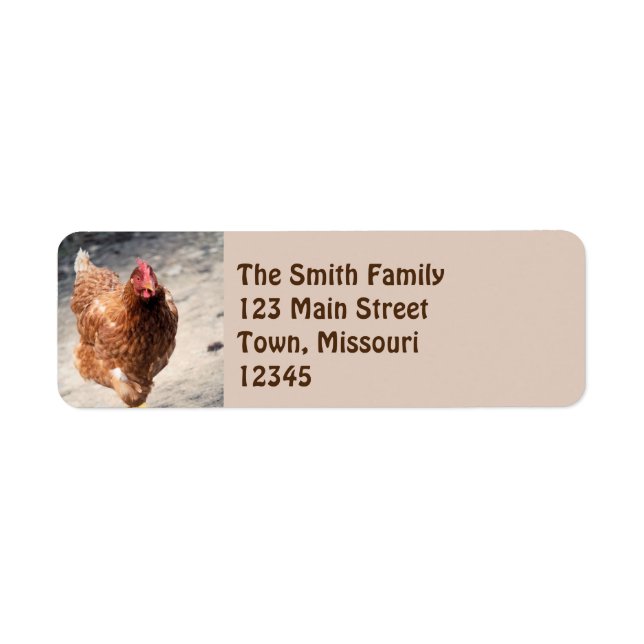 Hen Return Address Label (Front)