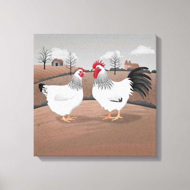 Hen & Rooster Canvas Print (Front)