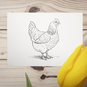 Hen Rubber Stamp