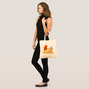 Hen Sitting on Nest Cute Farm Animal  Tote Bag