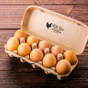 Hen Wreath Free Range Fresh Eggs Farm Name Rubber Stamp