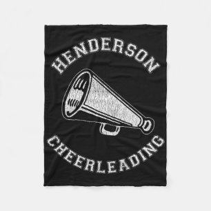Henderson Cheer Distressed Retro 90's Cheerleader  Fleece Blanket