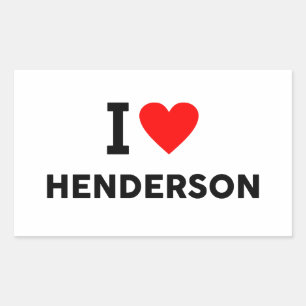 Henderson city United States America USA love hear Rectangular Sticker