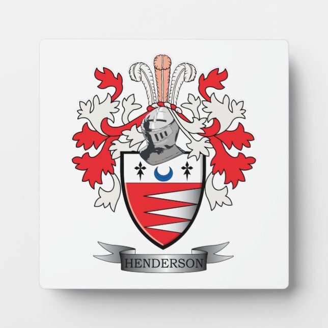 Henderson Family Crest Coat of Arms Plaque (Front)