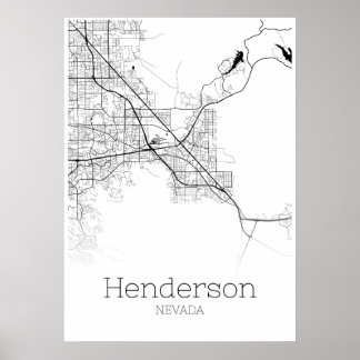 Henderson Map - Nevada - City Map Poster