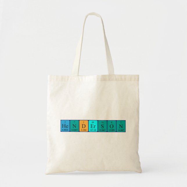 Henderson periodic table name tote bag (Front)