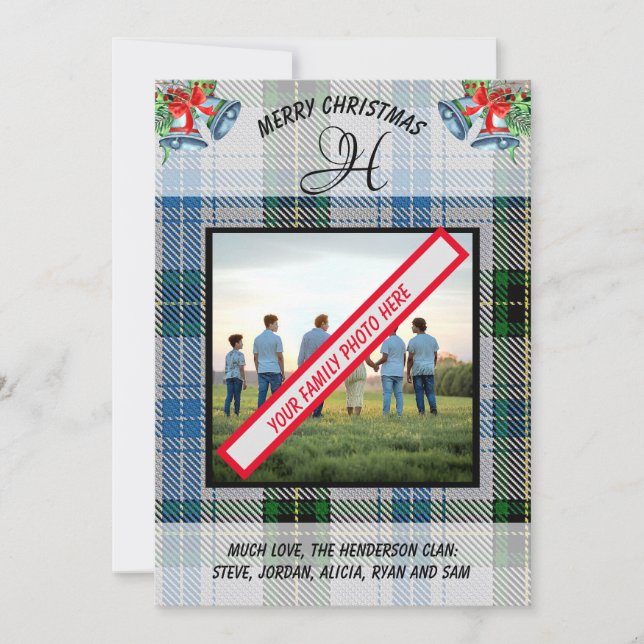 Henderson Scottish Clan Tartan Photo Christmas Holiday Card (Front)