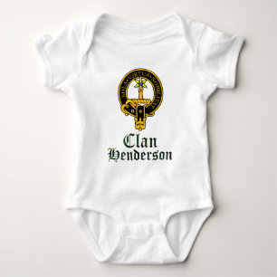 Henderson scottish crest and tartan clan name baby bodysuit