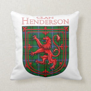 Henderson Tartan Scottish Plaid Lion Rampant Cushion