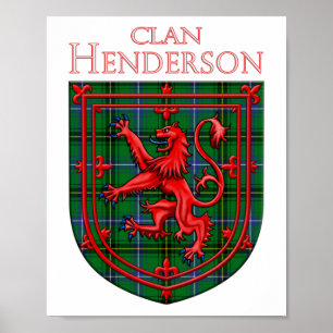 Henderson Tartan Scottish Plaid Lion Rampant Poster
