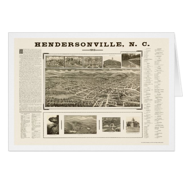 Hendersonville, NC Panoramic Map - 1913 (Front Horizontal)