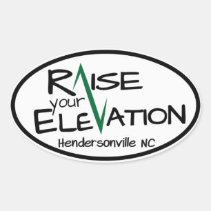 Hendersonville NC Raise Your Elevation Oval Sticke Sticker