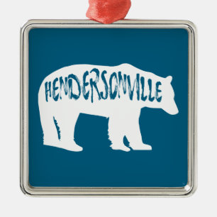 Hendersonville North Carolina Bear Metal Ornament