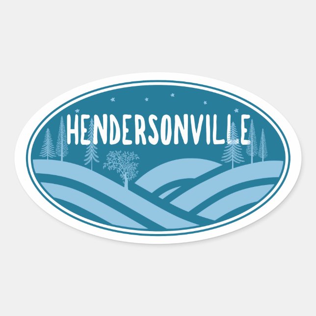 Hendersonville North Carolina Outdoors Oval Sticker (Front)