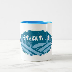 Hendersonville North Carolina Outdoors Two-Tone Coffee Mug