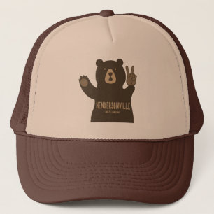 Hendersonville North Carolina Peace Bear Trucker Hat
