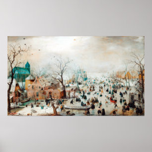 Hendrick Avercamp Winter Landscape with Ice Skater Poster
