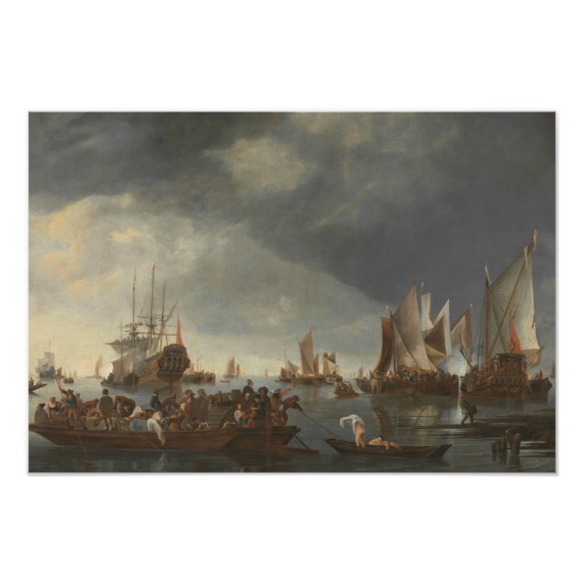 Hendrick Dubbels - Port with Sailing Ships Photo Print (Front)