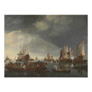 Hendrick Dubbels - Port with Sailing Ships Photo Print