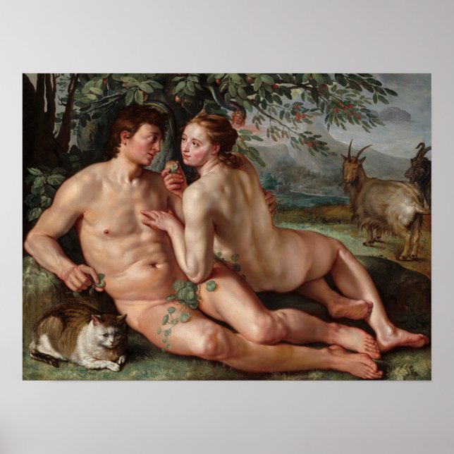 Hendrick Goltzius The Fall of Man 1616 Wall Art (Front)